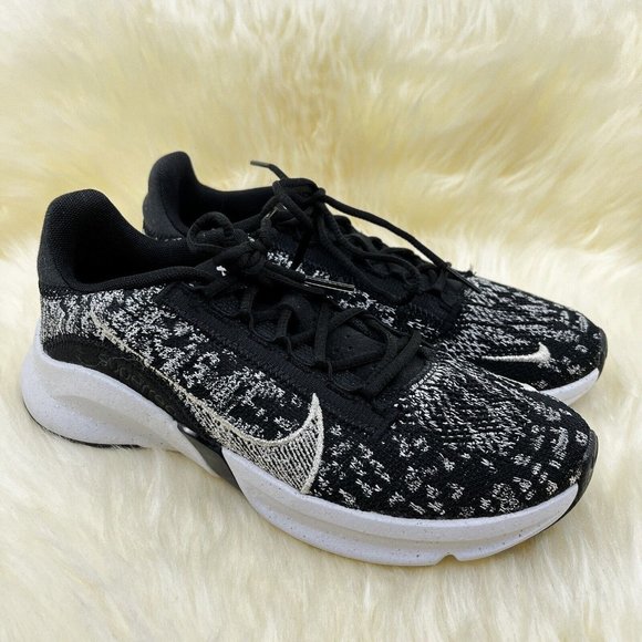 Nike Women's SuperRep Go 3 Flyknit NN Low Black Metallic Running Shoes NEW - Picture 2 of 6
